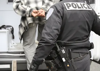 Two car collision causing a totaled vehicle with debris on the street (4)